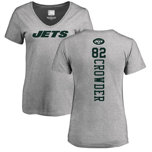 New York Jets Ash Women Jamison Crowder Backer NFL Football #82 T Shirt